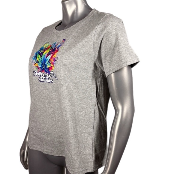 The Blind Medium | Gray Colorful ‘I buy my own flowers’ 420 graphic print T - Picture 8 of 11